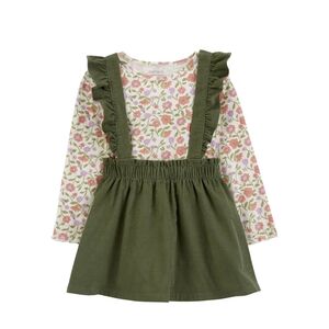 Carter's Child Of Mine Girls 2 Pc Floral Dress, 3T, floral print green